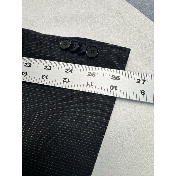 Banana Republic Blk Cotton Flannel Pinstripe Tailored Fit Blazer Sport Coat 44R - Picture 7 of 9